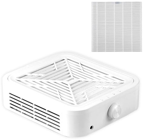 Staubabsaugung für Nägel, 120 W Nagelstaubsauger Nagelstaub-Sammelmaschine mit wiederverwendbarem Filter für Nageltechniker Leiser Staubsauger für Nägel, Saugstarker Leistungsstarker Tischstaubsauger
