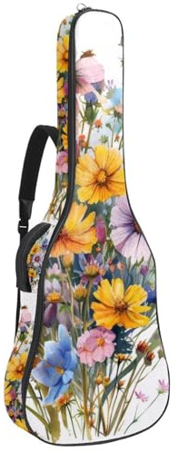 Niedliche Vielzahl von Hunden, nahtlose Akustikgitarrentasche, dick gepolstert, wasserdicht, Gitarrentasche für 101,6 cm, 104,7 cm, 106,7 cm, Mehrfarbig 04, 42.9x16.9x4.7 in, Lässiger Tagesrucksack