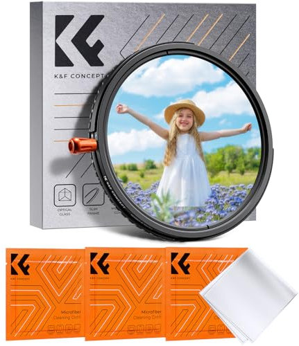 K&F CONCEPT Filtre 49mm ND2-32 Variable et Polarisant CPL et Black-Mist 1/4 3 en 1 pour Objectif Appareil Photo