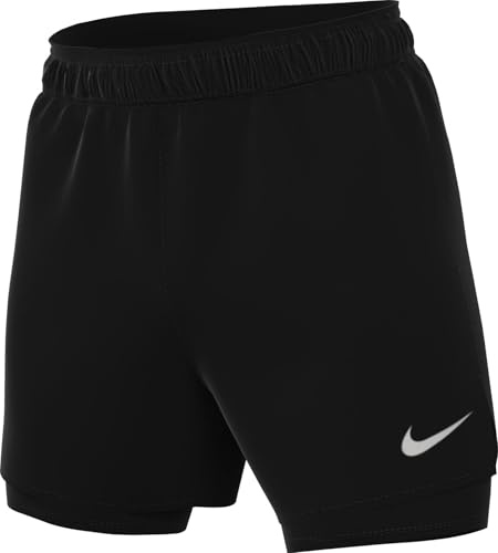 Nike Challenger HJ3588-010 Short Polyvalent 2 en 1 avec Technologie Dri-Fit pour Homme Noir/Noir/argenté réfléchissant Taille M