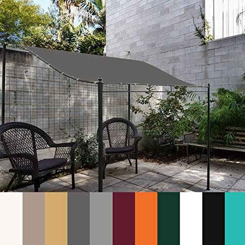 Pali per vela ombreggiante, 2 x 5 m, resistenti, robusti e durevoli, struttura per parasole per cortile, giardino, grigio scuro, blocco UV 95%