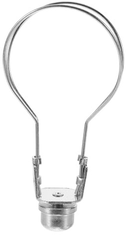 Clip para Bombillas de Lámpara de Hierro Plata para Pantalla | Adaptador de Soporte Redondo, Accesorio DIY para Lámparas de Pie, Acabado Liso y Decoración