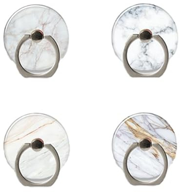 Cell Phone Ring Holder Stand, 360 Rotation 4-Pack Universal Smartphone Ring Grip Stand Compatible with Smartphones and Tablets Marble