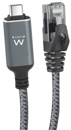 Ewent Câble Ethernet vers USB-C, adaptateur USB C vers Ethernet Gigabit RJ45, connexion rapide et directe, compatible avec Thunderbolt 4/5, pour MacBook, ordinateur portable et appareils USB4, câble