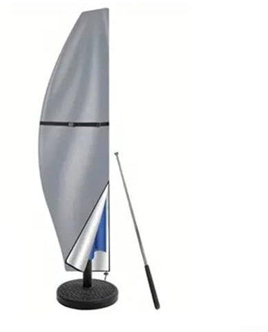 Housse de protection imperméable pour parasol déporté avec poteau télescopique et fermeture éclair, convient aux intempéries, aux UV, au vent (B)