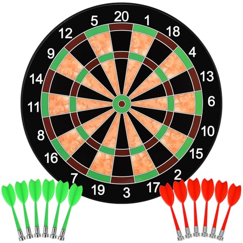 Queta Dartboard, Queta Magnetic Dart Board 17 with 12pcs Magnets Darts Arrows Family Game Activities