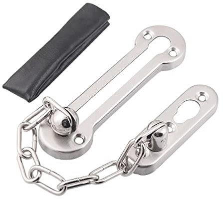 SHINEOFI Stainless Steel Safety Chain Lock for Front Door Door Lock with Chain Easy-to-Install Allows Viewing Ventilation