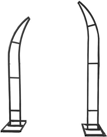 Supporto per sfondo ad arco nuziale in metallo a mezza luna, 2 pezzi, arco curvo con base rettangolare per cerimonie, feste di compleanno, sposa, baby shower