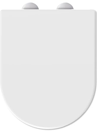 Mass Dynamic D-Shape Toilet Seat, Soft Close Loo Seat with Easy Top Fix, One Button Quick Release for Cleaning, Durable Urea Formaldehyde Material, White (Signature Series) - Pack of 2