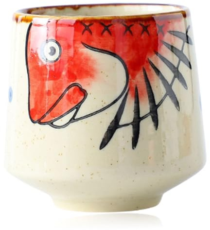 jojofuny Taza de Sake Japonesa de Cerámica sin Asa Pintada a Mano Taza de Té Estilo Japonés para Restaurante de Sushi de Cerámica para Bebida Tradicional