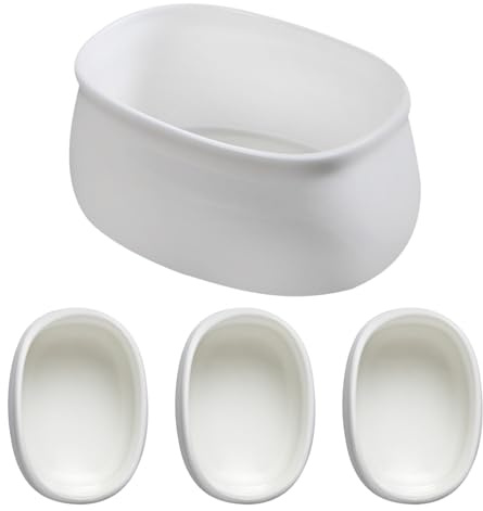 Bianco Contenitore 4 Pezzi in Ceramica per Bustine Tè Zucchero | Casa e Bar Caffè, Organizza Piccoli Oggetti, Resistente All’usura, Adatto a Cotone e Bustine Tè