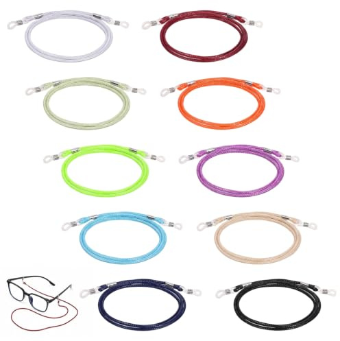 10 Pcs Glasses Strap, Waxed Cord Glasses String Spectacles Cord Around Neck | Colorful Eyeglass Lanyard Sunglasses Chains for Women Men Kids