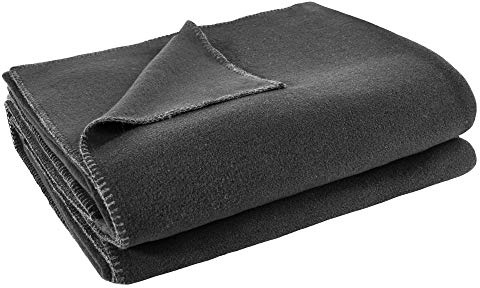Zoeppritz Decke in der Farbe: Dunkelgrau, aus 65% Polyester, 35% Viscose hergestellt, Größe: 160x200 cm, 103291-960-160x200, 960 Anthracite Mel.
