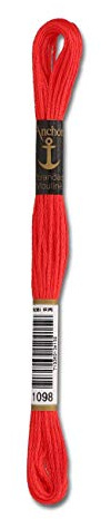 Anchor Sticktwist 1x Farbe 1098 - feuerrot hell