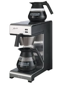 Heavy Duty Filter Coffee Machine Self Regulating 2.1kW Manual Fill. Two hot Plates. - Commercial Kitchen Restaurant Cafe Bistro Pub Bar Jug Filter Coffee Machine