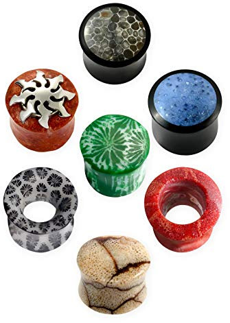 Fly Style 1 Stück Flesh-Tunnel aus Korallen-Optik - Double Flared Ohr-Plug Piercing Schmuck, Grösse:12 mm, Modell Koralle:Plug Korallen-Optik Weiß