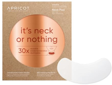 APRICOT Hals Pad mit Hyaluron, Hautpflege mit Hyaluron Anti Aging für Halsfalten, Anti Falten Pad gegen Hals-Falten, Wiederverwendbares Silikonpad