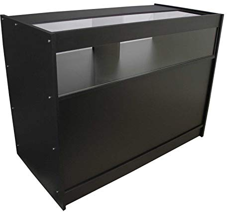MonsterShop B1200 Laden-Theke Verkaufstheke Verkaufstisch Theke Tresen Empfang Rezeption Büronöbel Ladenmöbel 120cm B x 60cm T x 90cm H in Schwarz