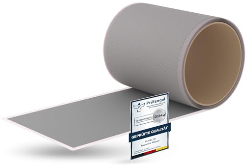Flickly® Selbstklebende Reparatur Flicken | LKW, Anhänger, Zelt, Markisen, Camping, Sonnenschirme, Pool | in vielen Farben erhältlich | 2,5 m x 100 mm | (RAL9006) Silber
