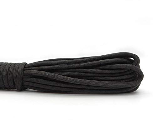 LLAAIT 100FT Dia.4mm 7 Ständer Cores Paracord für Survival Parachute Cord Lanyard Camping Klettern Camping Seil Wandern Wäscheleine, schwarz, 31 Meter