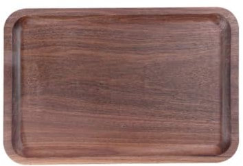 N A Creativo Plato De Madera De Nogal Negro Bandeja De Madera De Estilo Nórdico Plato Redondo Rectangular