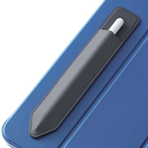 ESR Pencil Case Halter für Apple Pencil Pro/1./2. Gen, Klebehülle | Elastische Tasche für Stylus Pen, sicher befestigt an der Hülle, kompatibel mit Apple Pencil, Dunkelgrau