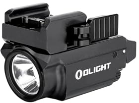 OLIGHT Baldr Mini Linterna Potente con Puntero de Haz Verde Ajustable 600 Lúmenes 130M 3 Modos con Riel Ajustable para Caza Compatible con Picatinny Rail y GL (Negro)
