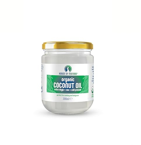 House of Monara Organic Extra Virgin Coconut Oil Pure, Raw and Cold Pressed 200 ml