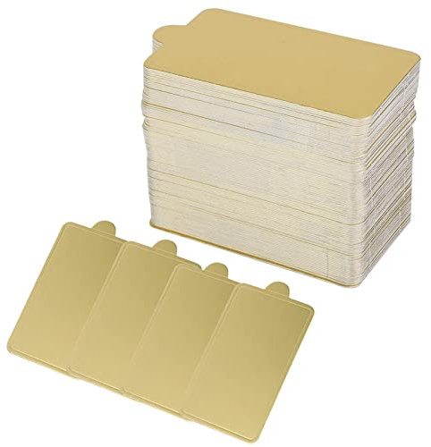 Cupcake Tablett, 100 Stück Mousse Kuchenbretter Einweg Gold Papier Cupcake Dessert Displays Kuchenunterlagen Tablett Hochzeit Geburtstagstorte(L.)