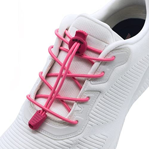 Run out sports Elastische Schnürsenkel ohne binden - Schnellschnürsystem 120cm - Gummi - Schuhbänder elastisch mit Schnellverschluss - für Kinder und Erwachsene