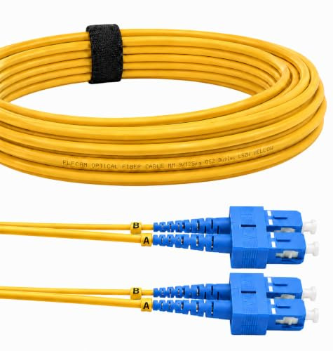 Elfcam® - Cavo Fibra Ottica SC/UPC a SC/UPC OS2 Monomodale Duplex 9/125um LSZH, 3 Metri
