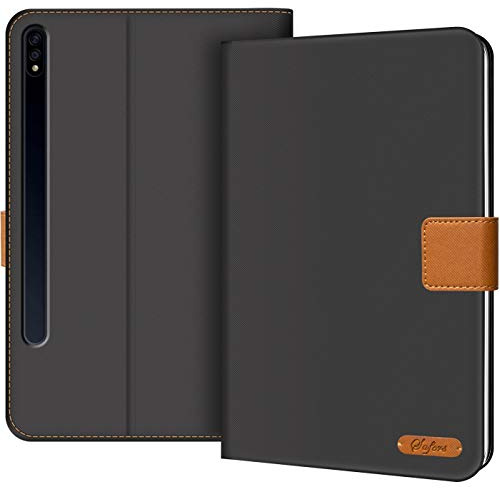 Verco Hülle für Samsung Galaxy Tab S7 FE, Samsung Tab S7 FE 5G Schutzhülle Tablet Tasche Standfunktion Cover [12,4 T733 T736], Schwarz