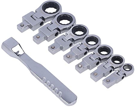 Llave de activación, cable de 15 cm, torque grande, llave de carraca de 8 piezas para mangueras