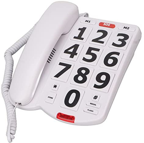 Telefon med Stor Knapp för Seniorer, Fast Telefon med Sladd för äldre med syn- och Hörselskada, Högtalarsignal, Snabbval med Snabbval, för Väggfäste för Skrivbordet Hemma