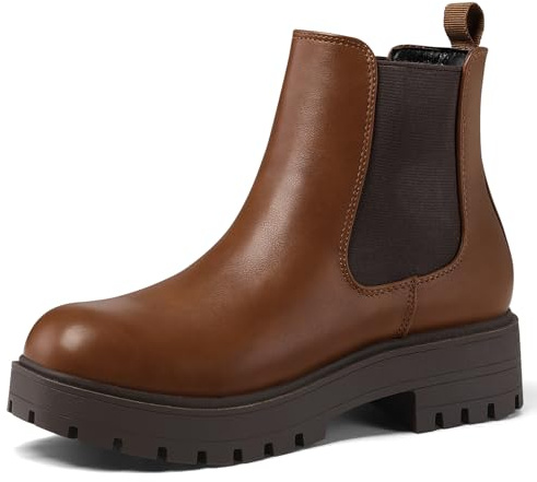 mysoft Women's Chelsea Boots Low Heel Slip On Elastic Ankle Booties