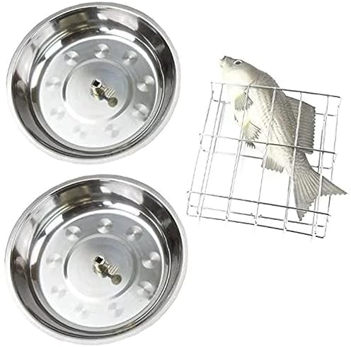 Syntrox Set für Dönergrill Fischkorb + 2 Schüsseln Fischbräter, Grillrost, Grillzubehör, Grillschale, Flexibel, 200 Gramm, Grillkorb Edelstahl, Fischgitter, Fischzange