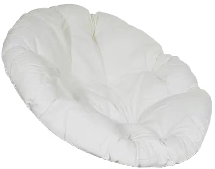 GYYFQH Rond Papasan Coussin De Chaise ，papasan Rotin Fauteuil，Coussin Fauteuil Papasan, Épaissir Imperméable Antidérapant,pour Jardin Extérieur, Balcon Et Salon,blanc-150X150cm