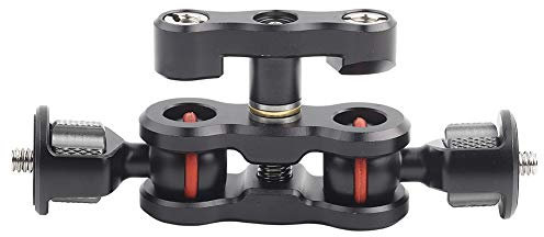 Braccio Magico con Doppia Testa a Sfera Braccio Magico con Estensione Universale Regolabile in Lega di Alluminio con Vite da 1/4 Braccio Magico Articolato Flessibile Girevole a