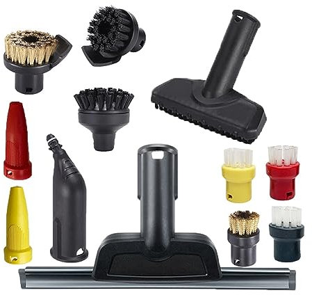 McbeAn Accessori compatibili for Karcher SC1 SC2 SC3 SC4 SC5 SC7 CTK10 CTK20 Aspirapolvere a Vapore Portatile Parti di Ricambio Spazzola for ugello in Nylon(Set16)