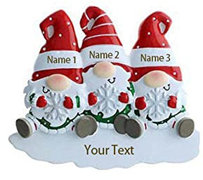 Personalisierte Weihnachtsdekoration mit Familiennamen Weihnachtsbaumschmuck Anhänger Weihnachten Baumschmuck Weihnachtszwerg Schwedisch (3 Name, Weihnachtszwerg Schwedisch（Holz）)
