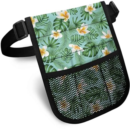 Nopersonality Nurse Fanny Pack with Medical Gear Pockets Medical Care Kit Utility Waist Pack Tool Belt Storage for Stethoscopes and Medical Supplies (Pack Only) - Monstera