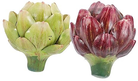 STOBAZA Modelli di Carciofi Artificiali Finti Realistici in Plastico 2 Pezzi per Decorazione Cucina e Negozio di Verdure Stile Naturale per Addobbi Matrimonio