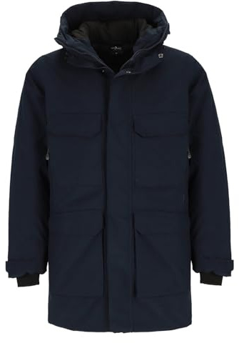 Blue Wave Herren Funktionsparka Marten mit Steppfutter - Wasserdichte Funktionsjacke mit Kapuze in Marine Größe 4XL