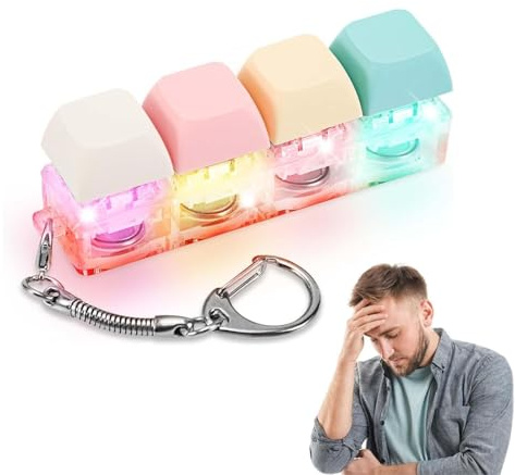 Keyboard Fidget Toy With Button Sensory Keychain - Stress Relief and Time Decompression Gift for Boys and Girls