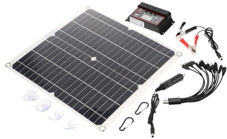 Hemobllo 1ensemble Panneau Solaire Flexible Portable Chargeur Solaire pour Activités Extérieures avec Contrôleur Équipement De Charge pour Camping Et Randonnée