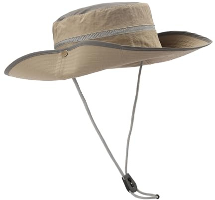 MILAKOO Herren Wandern Hut Verstellbare Passform Snap Button Eimer Hut mit Winddicht Seil Outdoor Fischen Camping Sonnenhut für Männer und Frauen