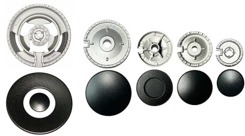 Franza - Kit 5 bruciatori per Beko Originali completi di piattelli spartifiamma smaltati neri opachi 4 fuochi + tripla corona per cucina piano cottura 5 fuochi - BK04