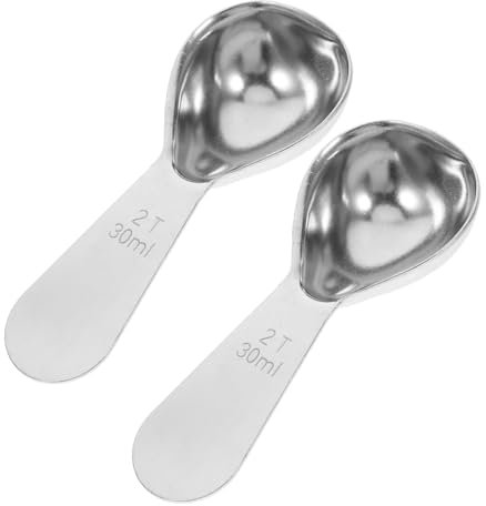 LIGIGWASH Cucharas Medidoras De Café y Granos 2 Piezas 30 Ml Acero Inoxidable Mango Corto Para Polvo Leche Repostería Uso Doméstico y Cafeterías