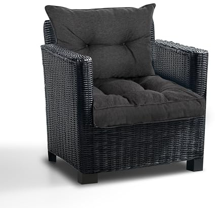PFM HOME - Sitzauflagen Gartenmöbel mit Rückenkissen Set - Outdoor Polster für Gartenmöbel Auflagen Lounge-Kissen - 2-er-Set: Sitzkissen 50x50 cm mit Rückenkissen 50x40 cm