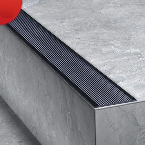 Selbstklebend Anti-Rutsch Treppen-Kantenschutz, Flexible PVC-Treppenkantenprofil, Trittkantenschutz Aus Gummi, Winkelprofil Für Treppenstufen Im Innen- Und Außenbereich(Nero,6x100cm)